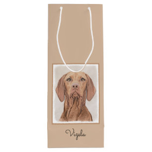 Vizsla Painting - Cute Original Dog Art Wine Gift Bag