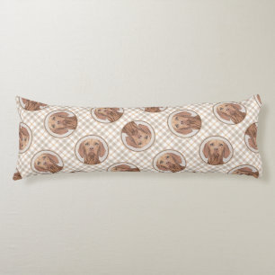 Vizsla Painting Golden Rust Cute Original Dog Art Body Cushion