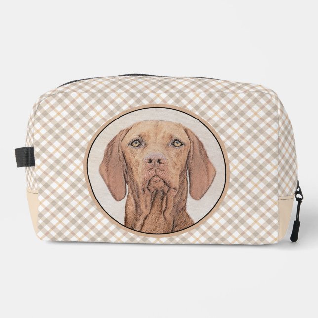 Vizsla Painting Golden Rust Cute Original Dog Art Dopp Kit (Front)