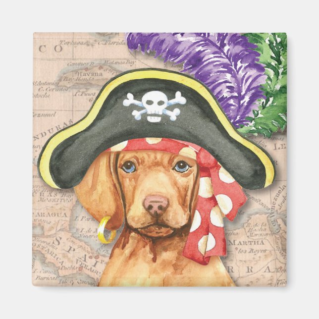 Vizsla Pirate Magnet (Front)