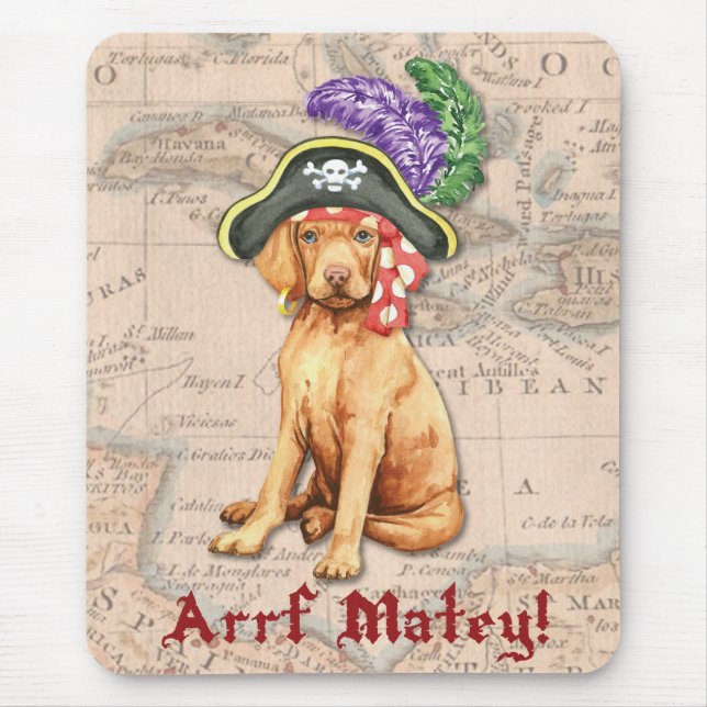 Vizsla Pirate Mouse Mat (Front)