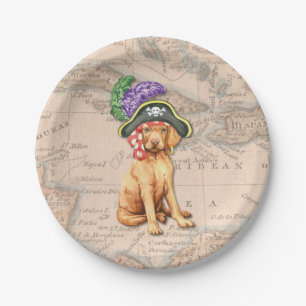 Vizsla Pirate Paper Plate