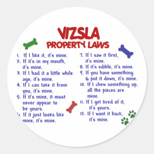 VIZSLA Property Laws 2 Classic Round Sticker