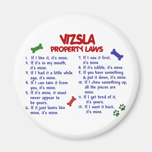 VIZSLA Property Laws 2 Magnet (Front)