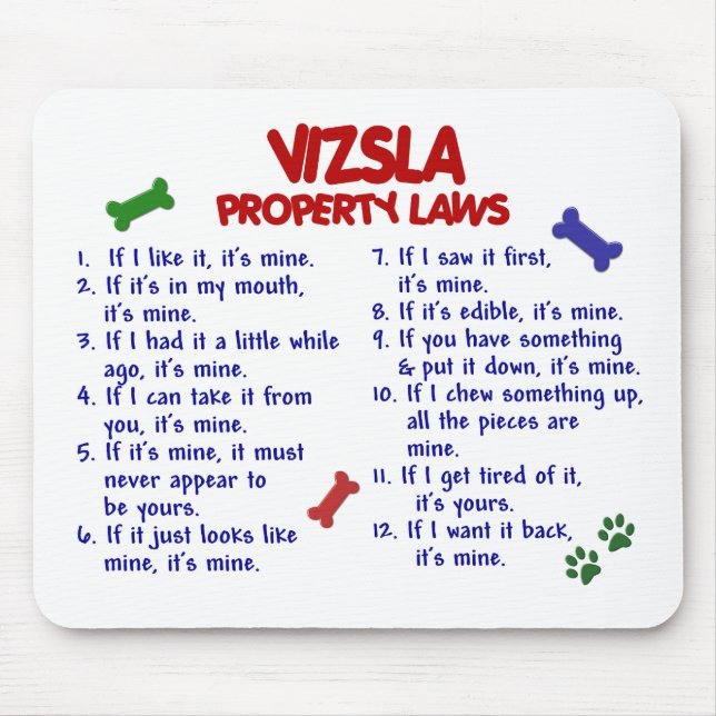 VIZSLA Property Laws 2 Mouse Mat (Front)