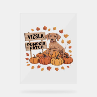 Vizsla Pumpkin Patch Dog Lovers Thanksgiving Hallo Acrylic Sign