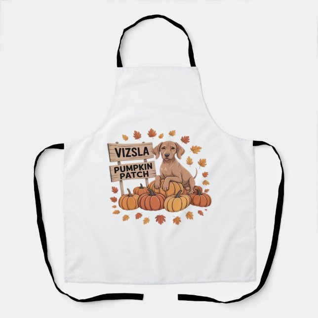 Vizsla Pumpkin Patch Dog Lovers Thanksgiving Hallo Apron (Front)
