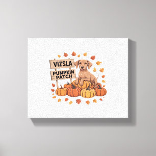 Vizsla Pumpkin Patch Dog Lovers Thanksgiving Hallo Canvas Print