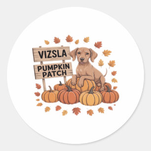 Vizsla Pumpkin Patch Dog Lovers Thanksgiving Hallo Classic Round Sticker