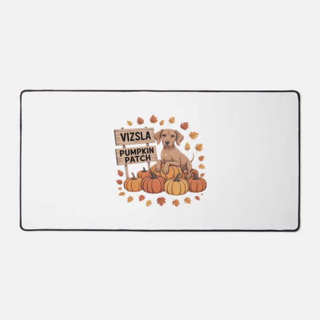 Vizsla Pumpkin Patch Dog Lovers Thanksgiving Hallo Desk Mat (Front)