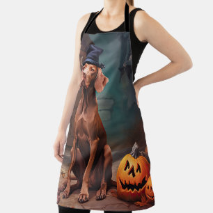 Vizsla Pumpkins Halloween Scary  Apron