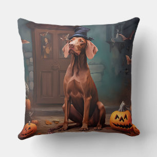 Vizsla Pumpkins Halloween Scary  Cushion
