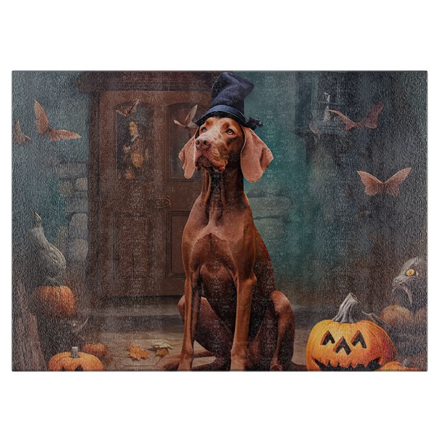 Vizsla Pumpkins Halloween Scary  Cutting Board (Front)