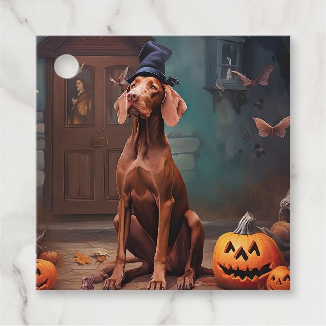 Vizsla Pumpkins Halloween Scary  Favour Tags (Front)