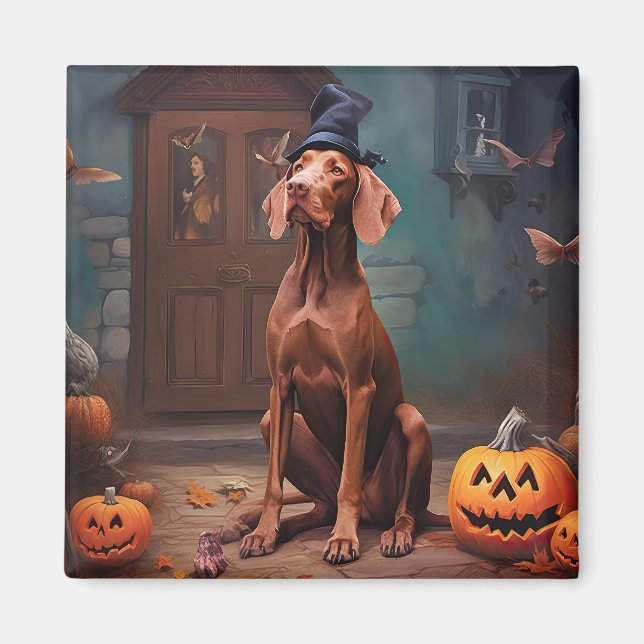 Vizsla Pumpkins Halloween Scary  Magnet (Front)