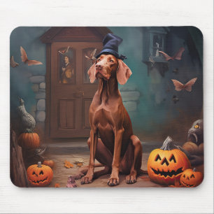 Vizsla Pumpkins Halloween Scary Mouse Mat
