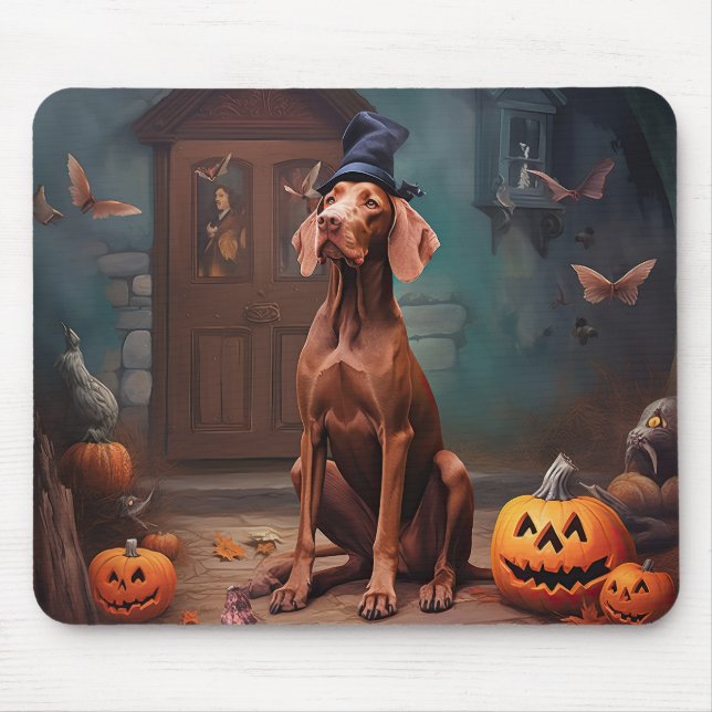 Vizsla Pumpkins Halloween Scary  Mouse Mat (Front)