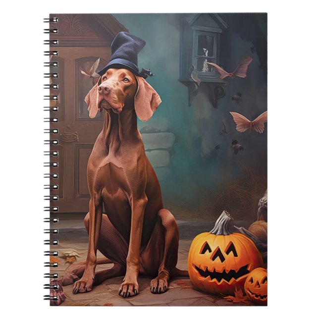 Vizsla Pumpkins Halloween Scary  Notebook (Front)