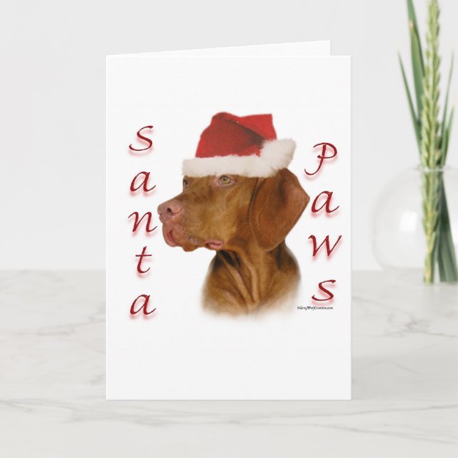 Vizsla Santa Paws Holiday Card (Front)