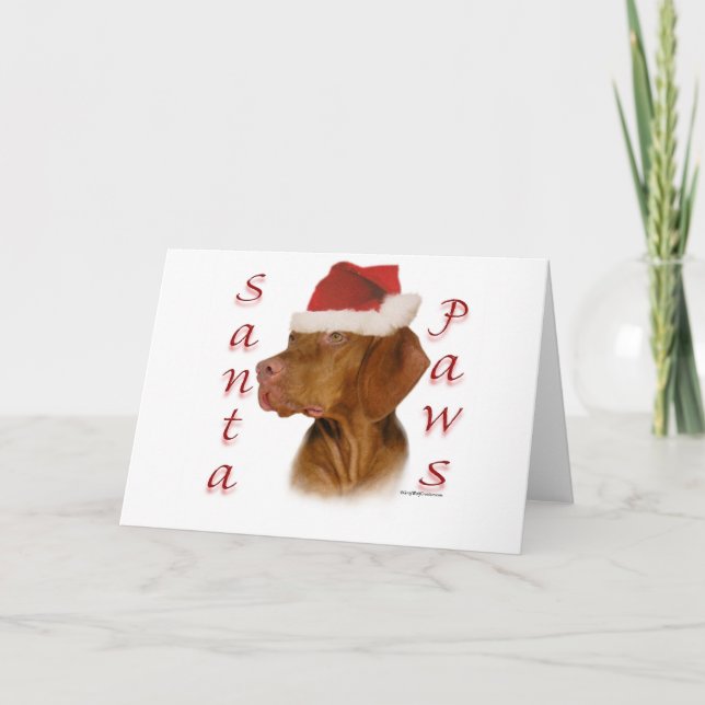 Vizsla Santa Paws Holiday Card (Front)