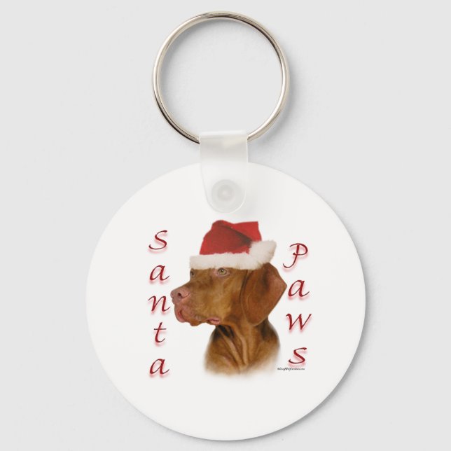 Vizsla Santa Paws Key Ring (Front)