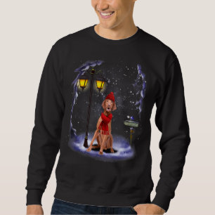 Vizsla Santa Snow Christmas Light Winter Pajama Sweatshirt