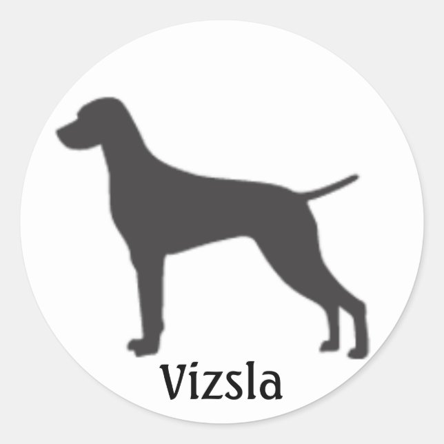 Vizsla Silhouette Classic Round Sticker (Front)