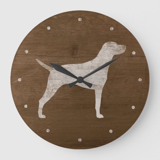 Vizsla Silhouette Large Clock (Front)
