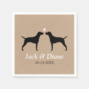 Vizsla Silhouettes with Personalised Text Napkins