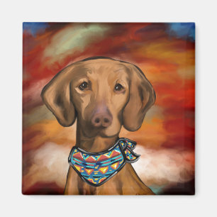 Vizsla Southwestern Magnet