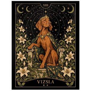 Vizsla, Starlit Tarot Art Postcard