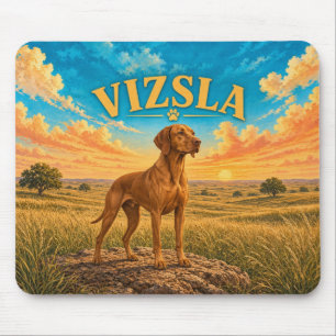 Vizsla, Tallgrass Prairie Vintage Watercolor Mouse Mat