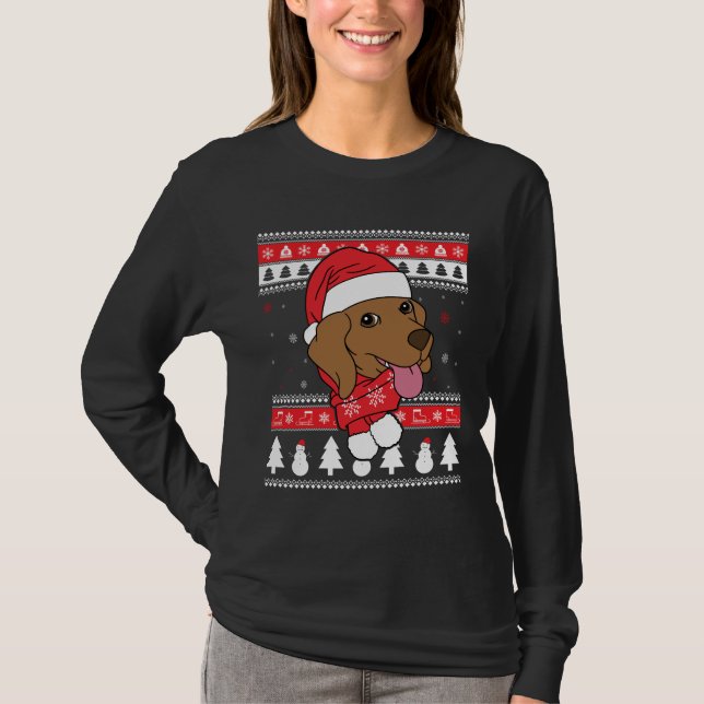 Vizsla Ugly Christmas T-Shirt (Front)
