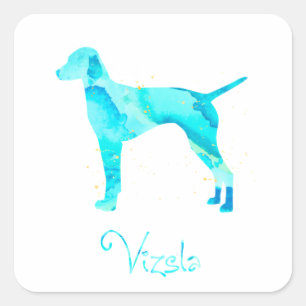 Vizsla Watercolor Design Square Sticker