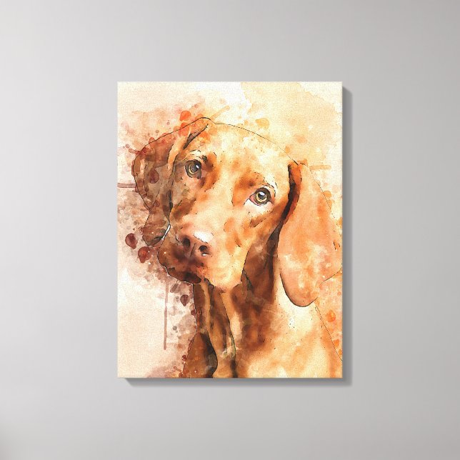 Vizsla Watercolour Canvas Print (Front)