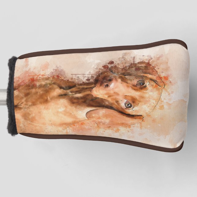 Vizsla Watercolour Golf Head Cover (Front)