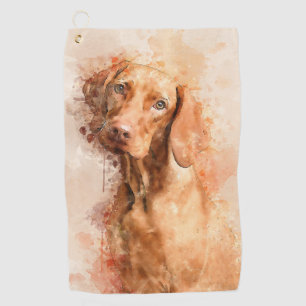 Vizsla Watercolour Golf Towel