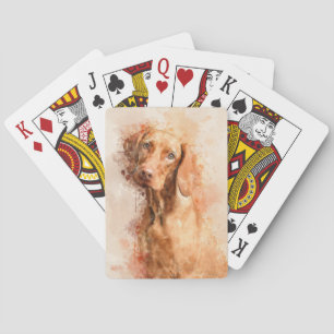 Vizsla Watercolour Playing Cards
