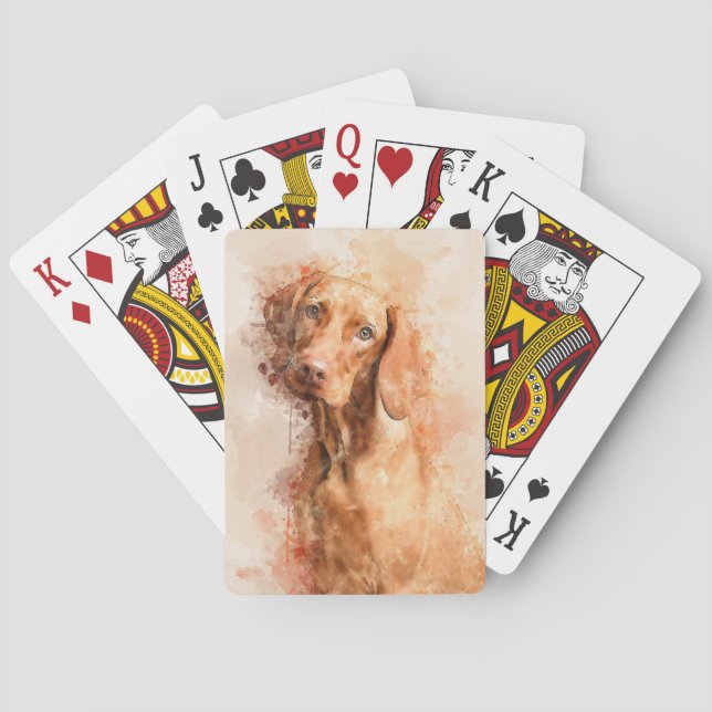 Vizsla Watercolour Playing Cards (Back)