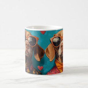 Vizsla with Heart Roses Valentine's Day  Coffee Mug