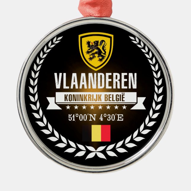 Vlaanderen Metal Tree Decoration (Front)