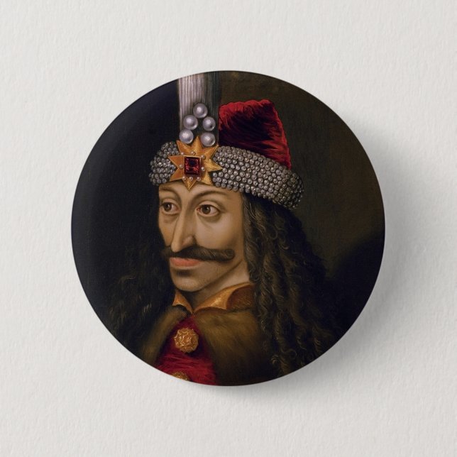 Vlad tepes Impaler Voivode portrait Dracula histor 6 Cm Round Badge (Front)