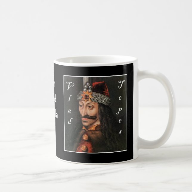 Vlad Tepes with name in Black adder Coffee Mug (Right)