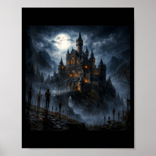 Vlad The Impaler Dark Medieval Castle Art Poster