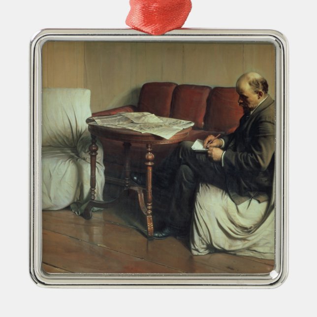 Vladimir Lenin  at Smolny, 1930 Metal Tree Decoration (Front)