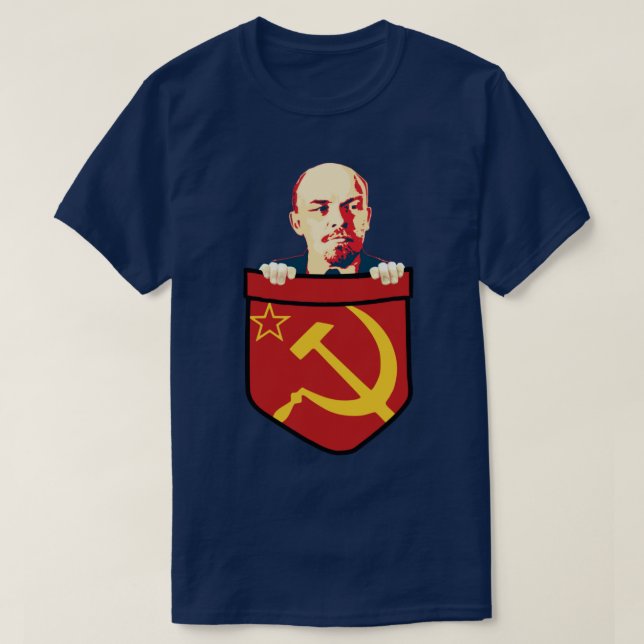 Vladimir Lenin Communism Chest Pocket T-Shirt (Design Front)