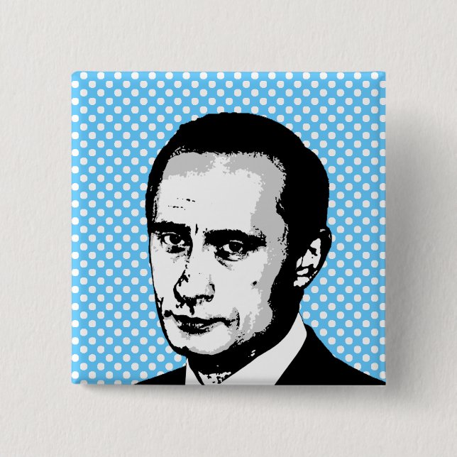 Vladimir Putin 15 Cm Square Badge (Front)