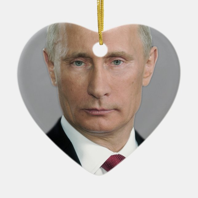 Vladimir Putin Gear Ceramic Tree Decoration (Front)