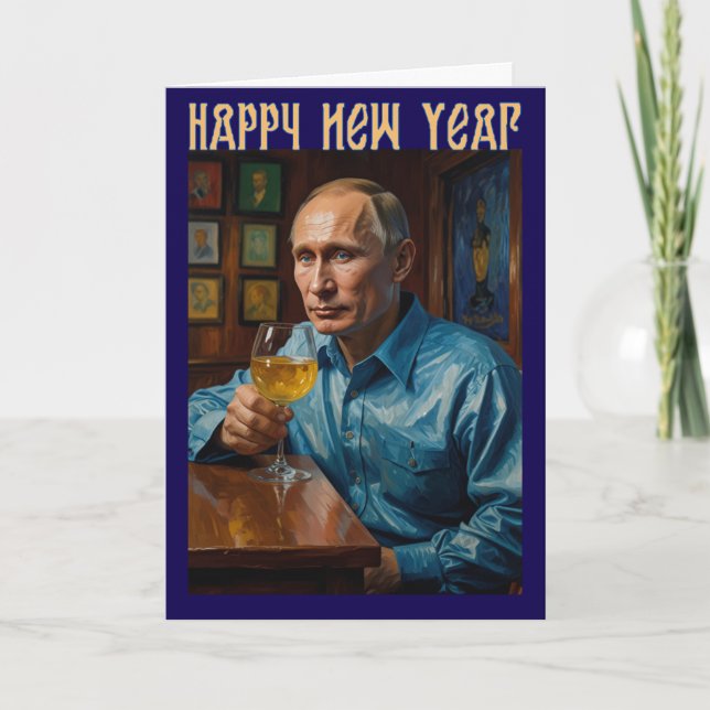 Vladimir Putin Happy New Year Card Russian (Front)