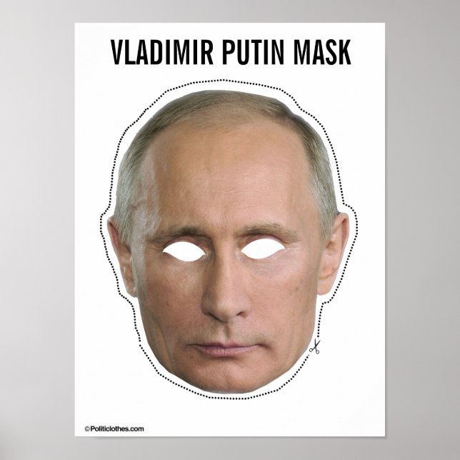 Vladimir Putin Mask Cutout Poster (Front)